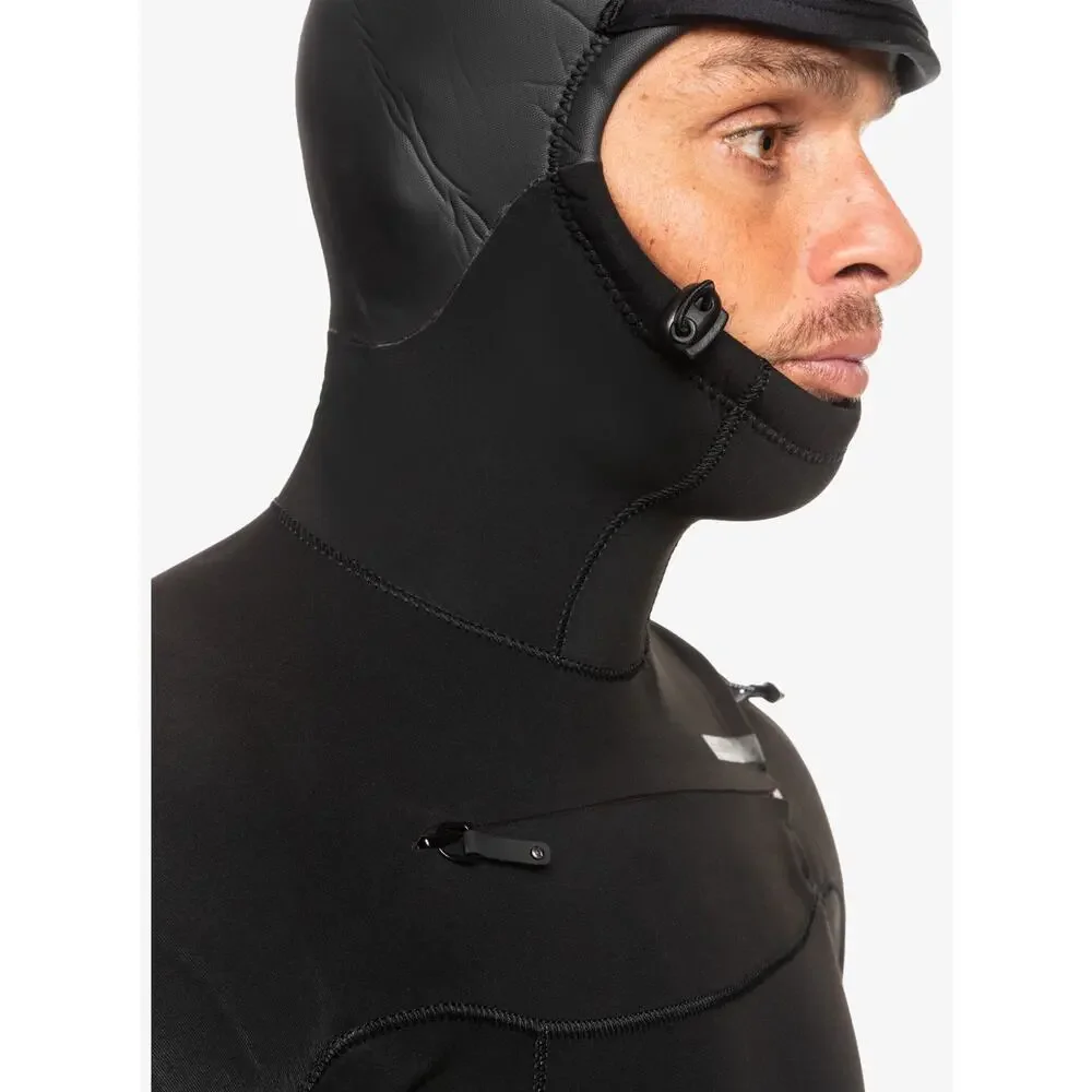 Quiksilver Men's Full Wetsuit 4/3mm Everyday Sessions Hooded GBS Chest Zip Suit